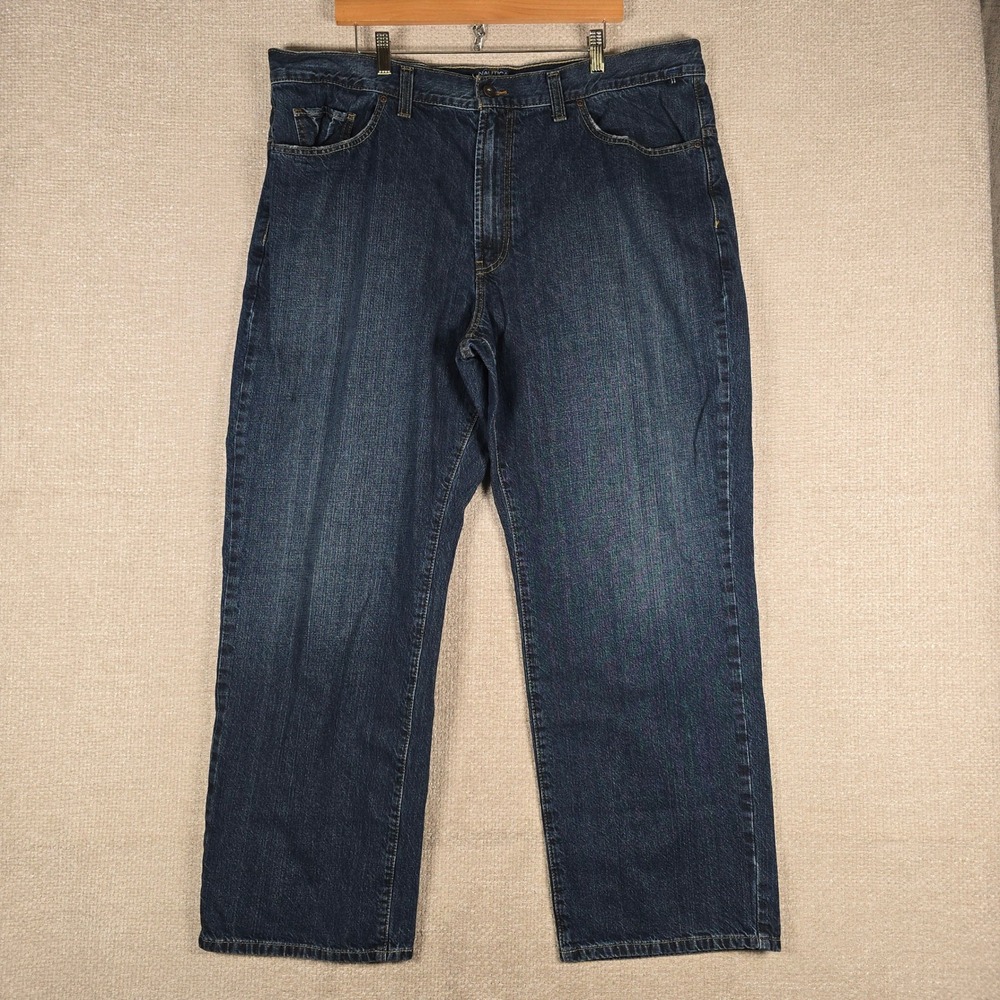 Nautica Mens Dark Wash Straight Leg Denim Jeans 40x32 Blue 100% Cotton